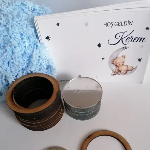 Atölyemizden çikolata ve kart örneği – hoş geldin bebek