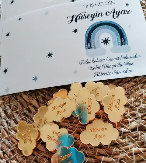 Atölyemizden çikolata ve kart örneği – hoş geldin bebek