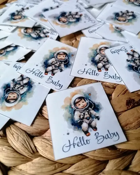 Atölyemizden çikolata ve kart örneği – hoş geldin bebek