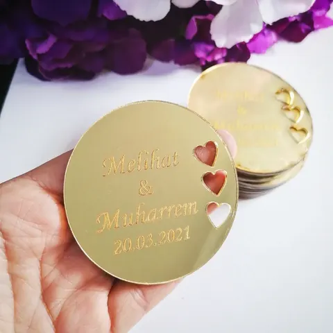 Atölyemizden pleksi etiket örneği – nikah ve düğün