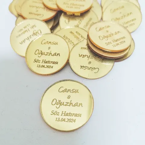 Atölyemizden pleksi etiket örneği – söz ve nişan